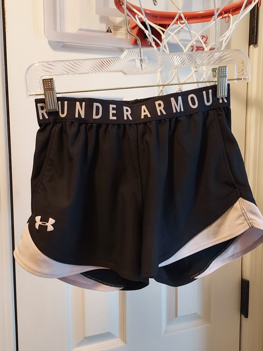 Under Armour Black Athletic Shorts with Light Pink Accents